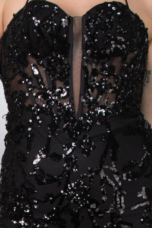 Colors Dress Embroidered Plunging Neckline Gown Colors Dress